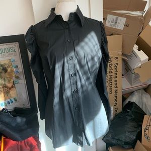 Inc International Concepts Black Blouse sz 16